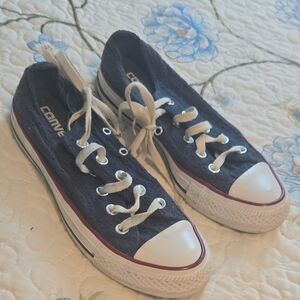 Converse Dark Blue Canvas Shoes with White Accents